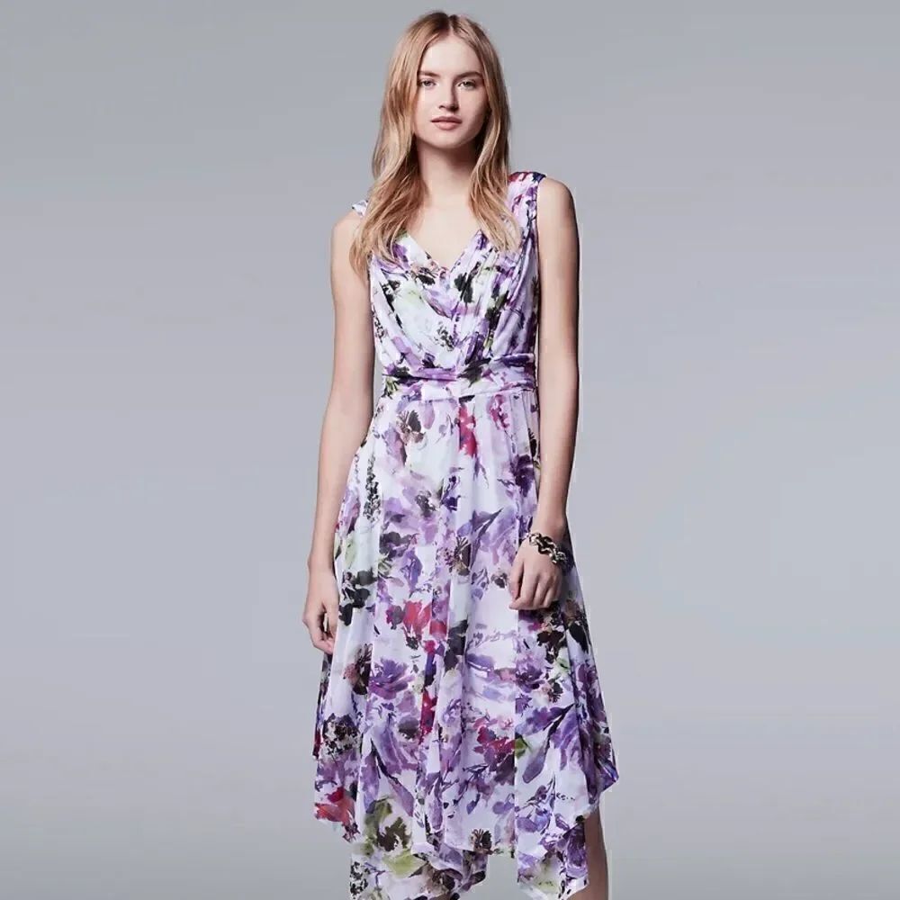 Simply Vera Vera Wang Pleated A-Line Dress Pullover Style w/ Empire Waist